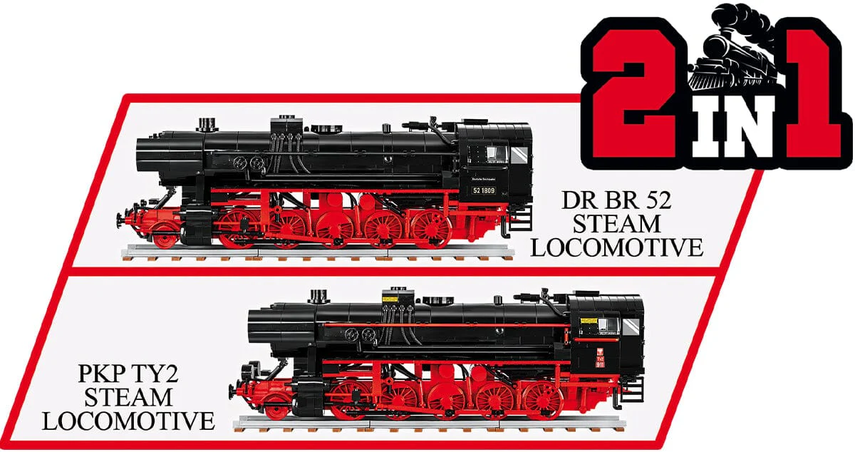 Steam Locomotive DRB Class 52/TY-2 train brick model - COBI 6283 - 1723 bricks - Image 9