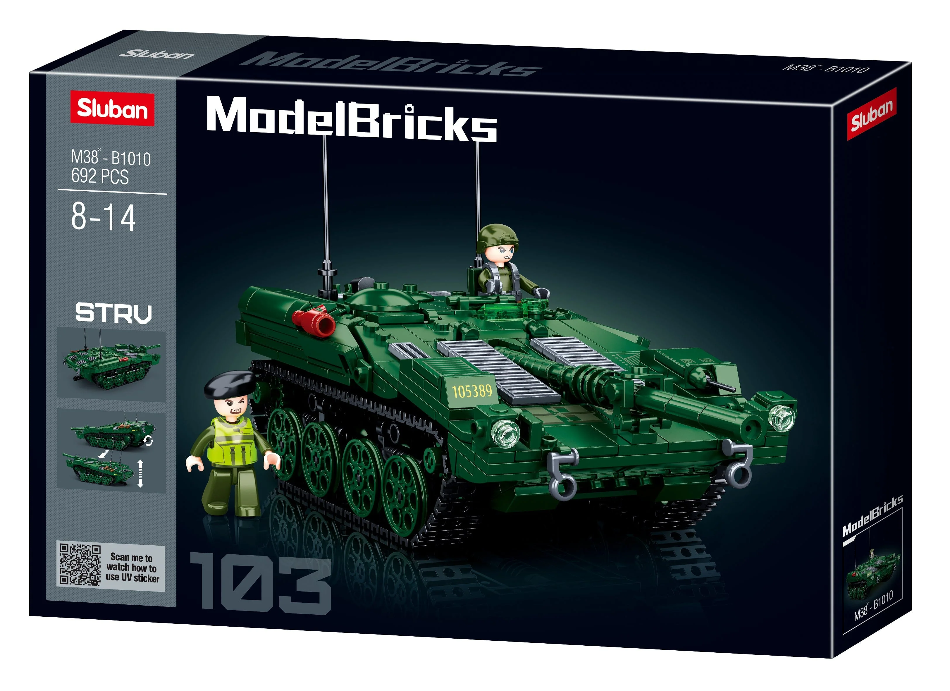 STRV103 brick tank model - Sluban M38-B1010 - 692 bricks - Image 5