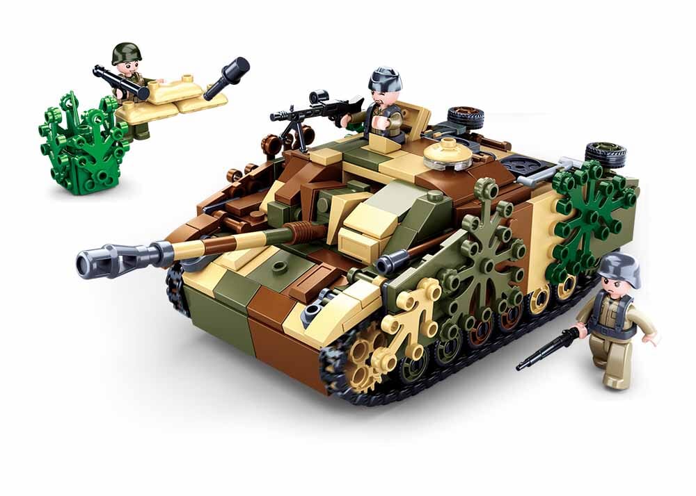 Stug Armoured Fighting vehicle brick model - Sluban M38-B0858 - 524 bricks