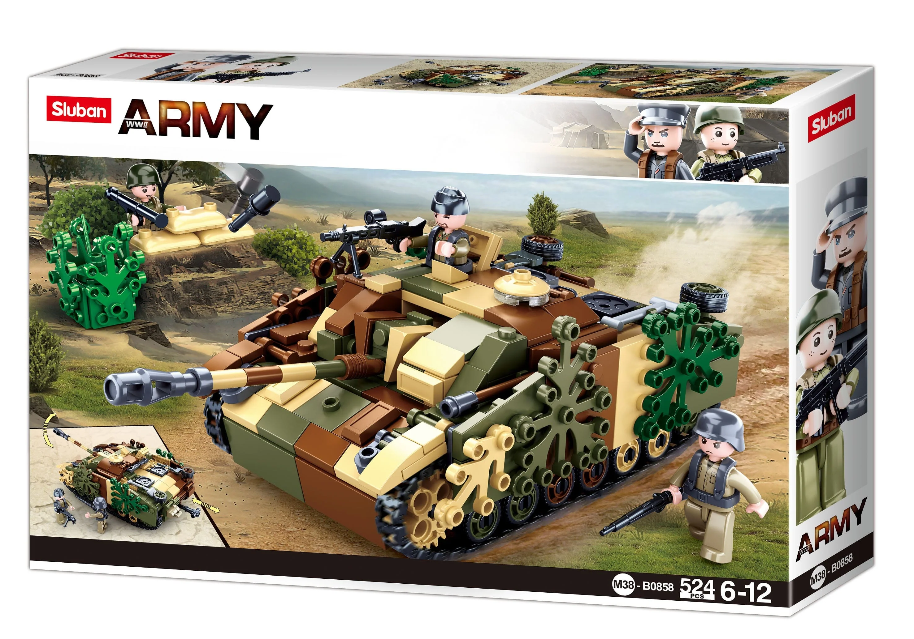 Stug Armoured Fighting vehicle brick model - Sluban M38-B0858 - 524 bricks - Image 5