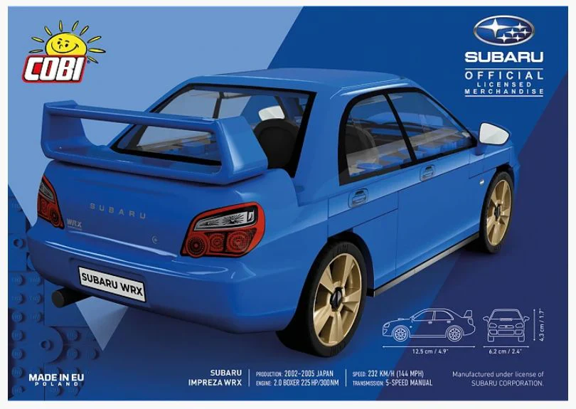 Subaru Impreza WRX car brick model - COBI 24648 - 67 bricks - Image 5