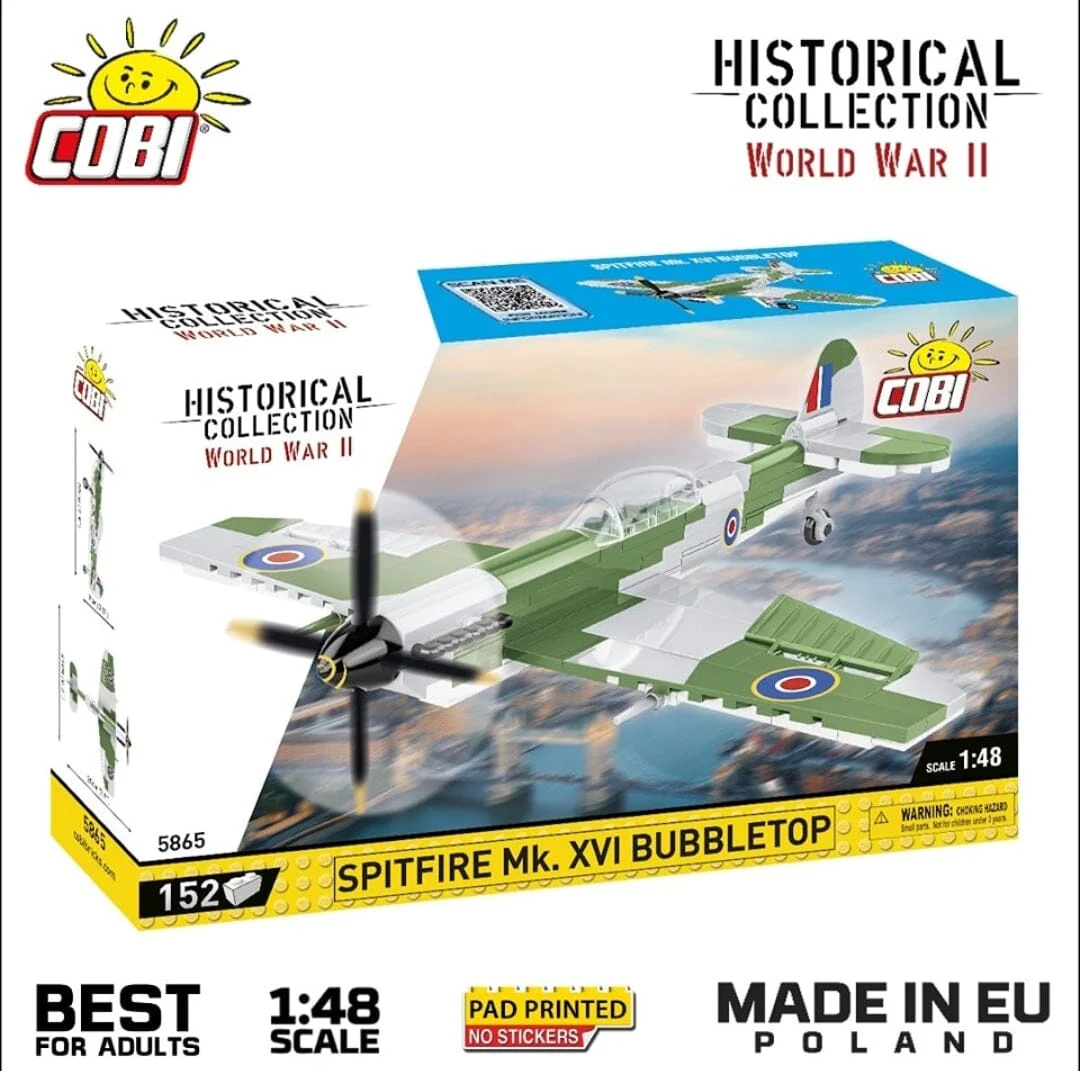 Spitfire Mk. XVI Bubbletop brick plane model - COBI 5865 - 152 bricks - Image 3