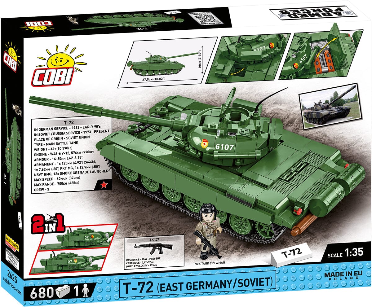 T-72 M1 DDR & RU brick tank model  - COBI 2625 - 678 bricks - Image 7