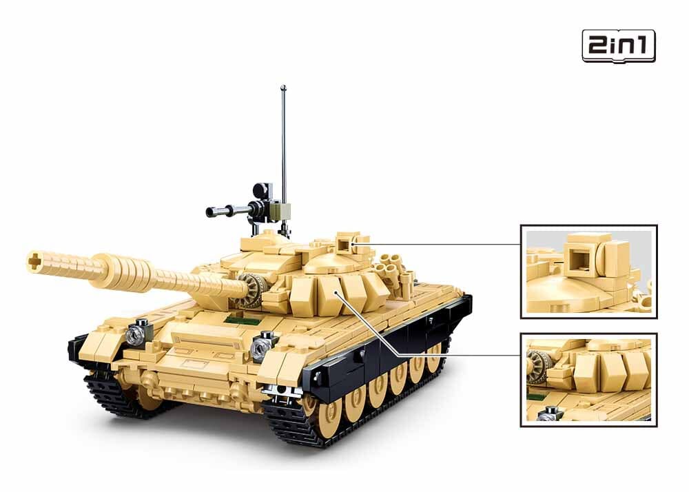 T-72B3  brick tank model - Sluban M38-B1011 - 770 bricks - Image 3