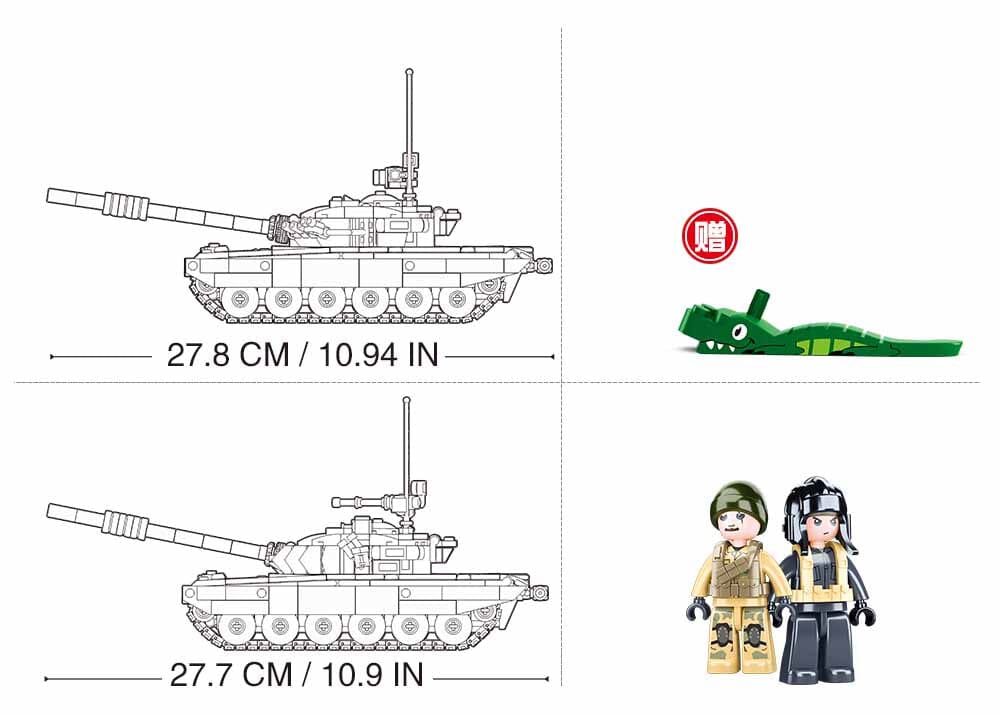 T-72B3  brick tank model - Sluban M38-B1011 - 770 bricks - Image 4