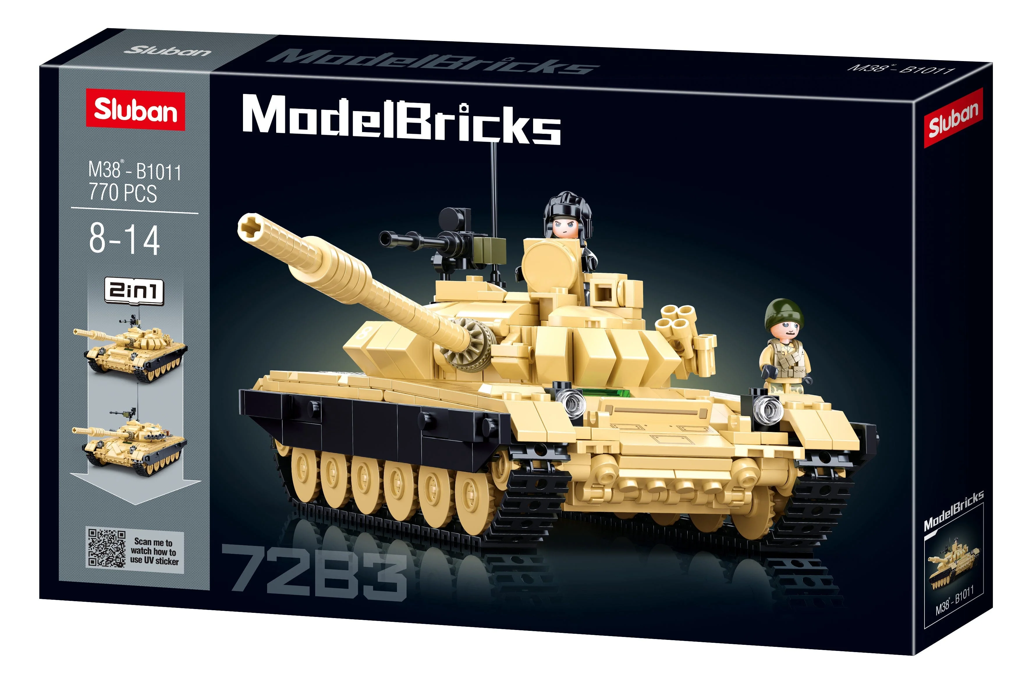 T-72B3  brick tank model - Sluban M38-B1011 - 770 bricks - Image 5