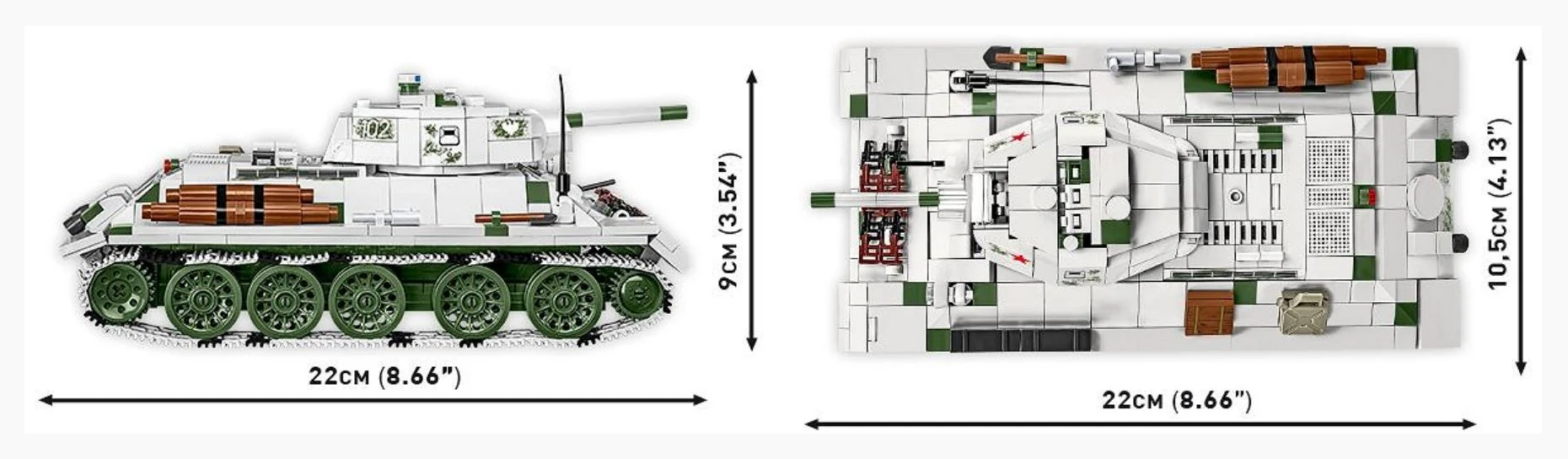 T34/76 mod. 1941/1942 brick tank model - COBI 2595 - 852 bricks - Image 4