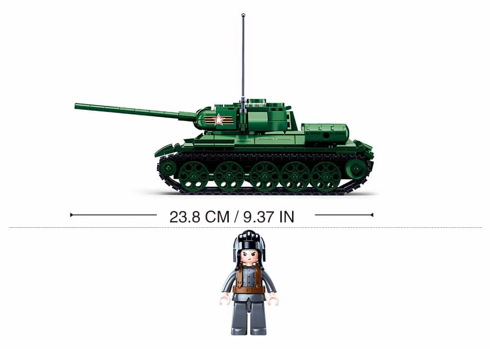T34-85 brick tank model - Sluban M38-B0982 - 497 bricks - Image 3
