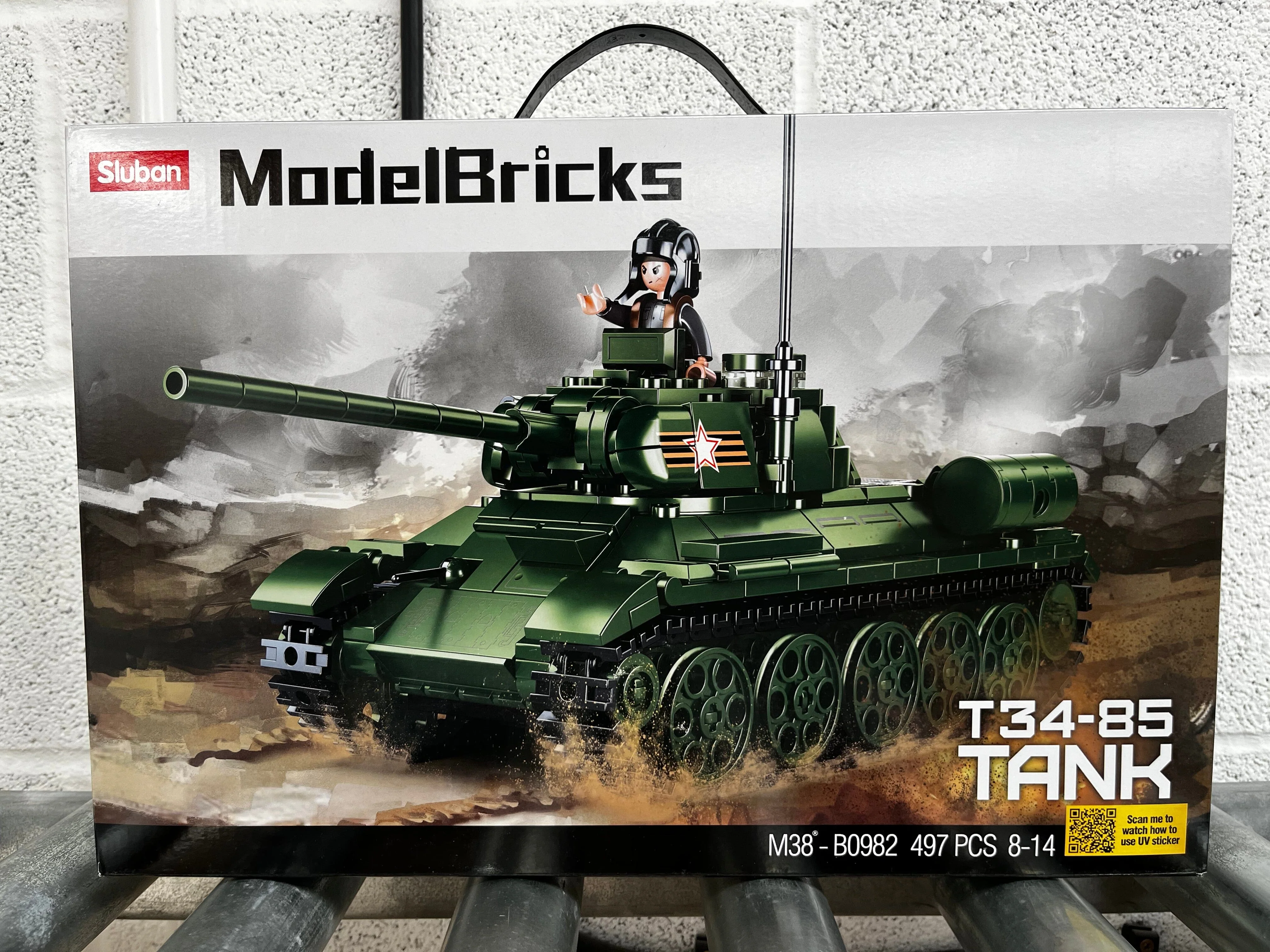 T34-85 brick tank model - Sluban M38-B0982 - 497 bricks - Image 6