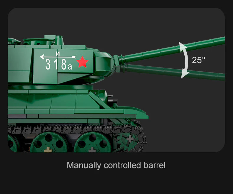 T34 Tank RC brick model kit - CADA C61072W - 722 bricks - Image 16