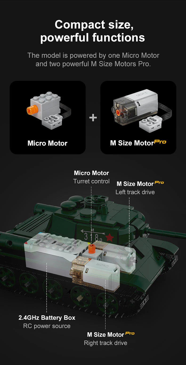 T34 Tank RC brick model kit - CADA C61072W - 722 bricks - Image 19