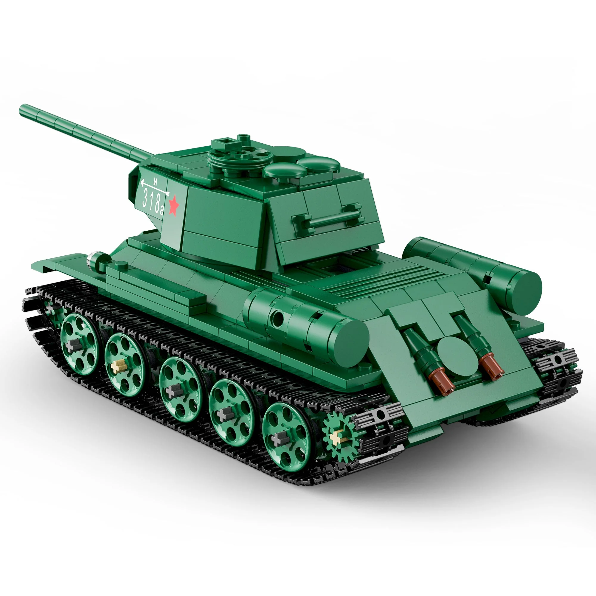 T34 Tank RC brick model kit - CADA C61072W - 722 bricks - Image 3