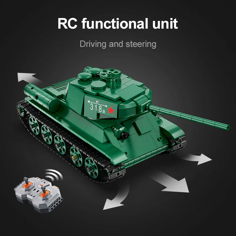 T34 Tank RC brick model kit - CADA C61072W - 722 bricks - Image 7