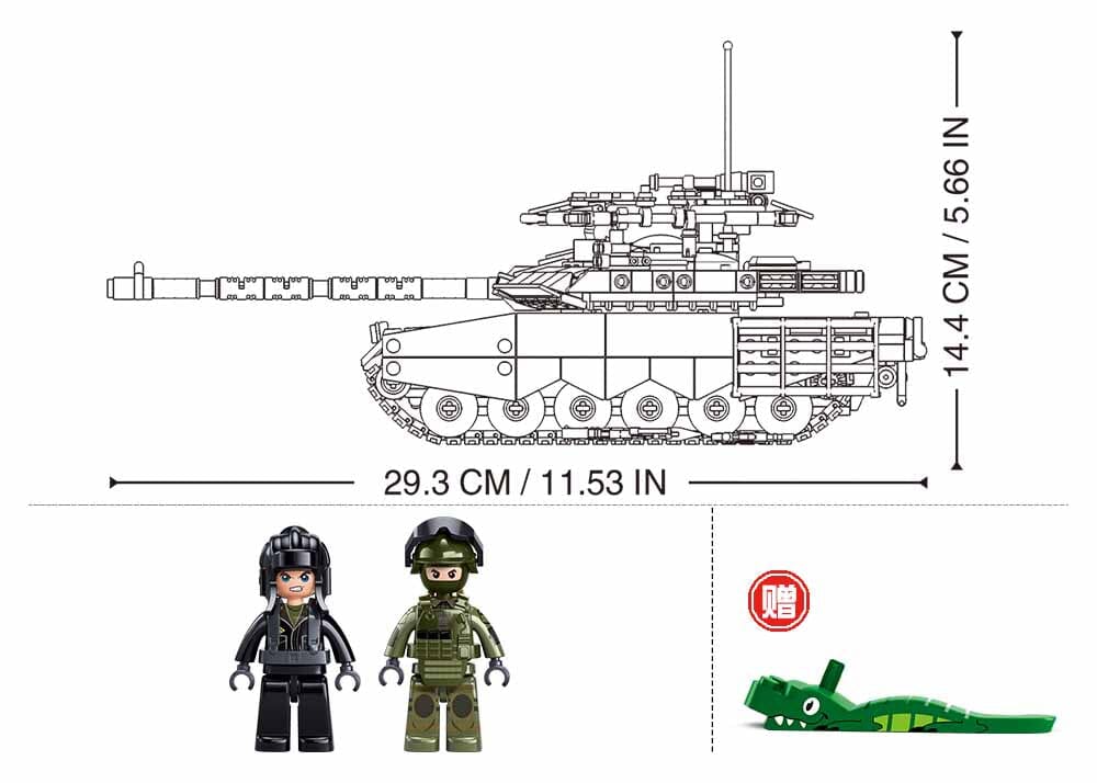 T90M-S brick tank model - Sluban M38-B1377 - 811 bricks - Image 4