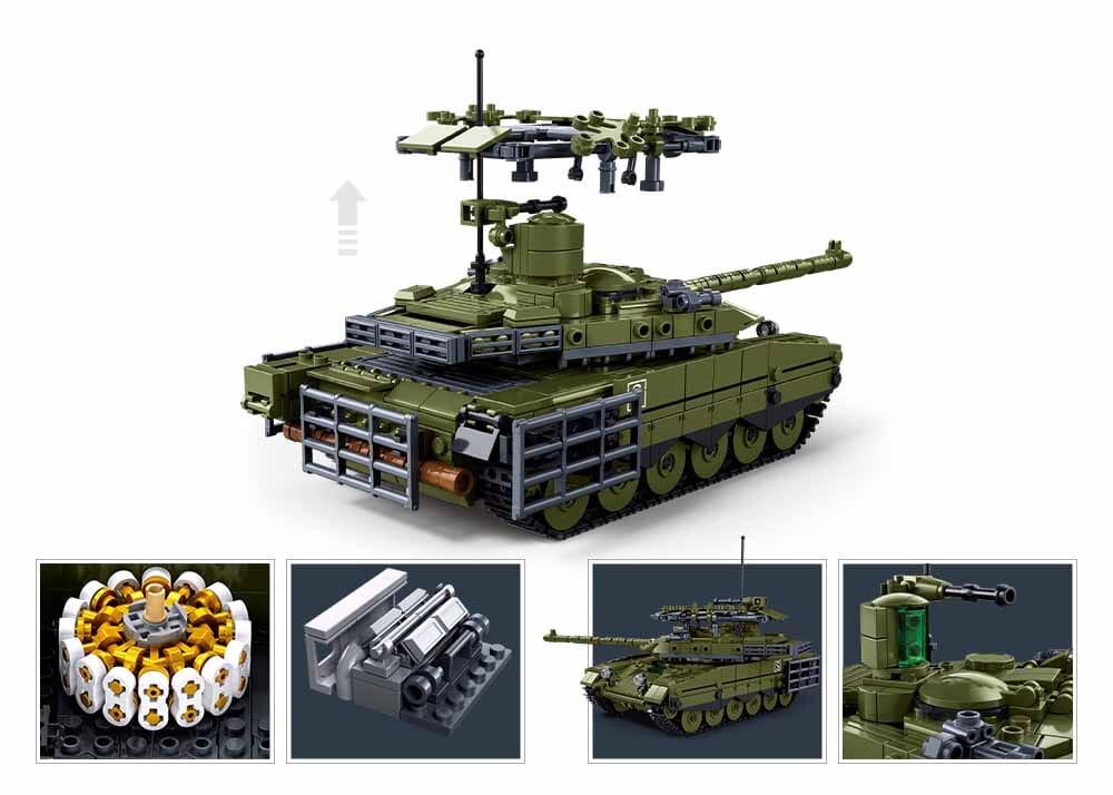 T90M-S brick tank model - Sluban M38-B1377 - 811 bricks - Image 5