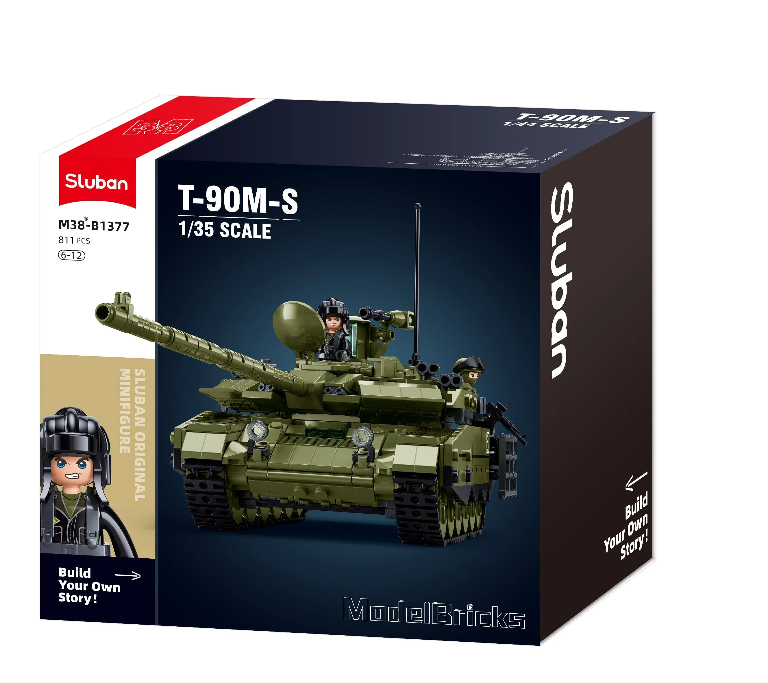 T90M-S brick tank model - Sluban M38-B1377 - 811 bricks - Image 6