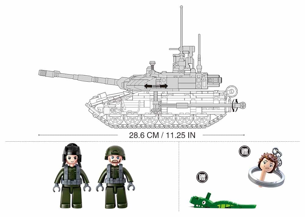 T90MS brick tank model - Sluban M38-B0756 - 758 bricks - Image 5