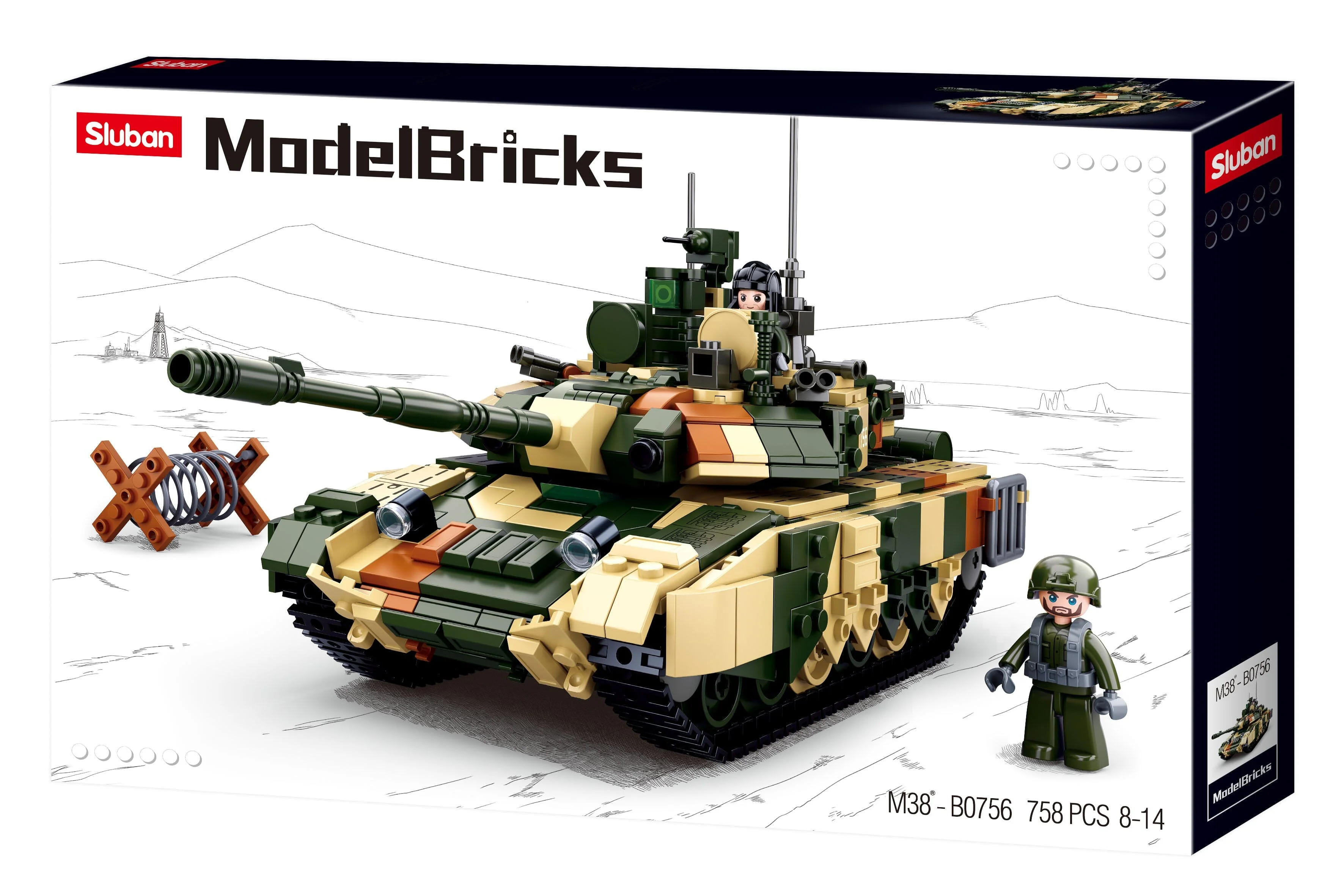 T90MS brick tank model - Sluban M38-B0756 - 758 bricks - Image 6
