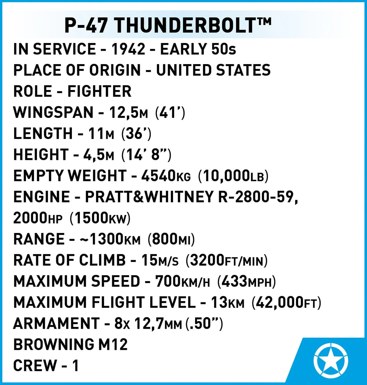 Thunderbolt P-47 brick plane model - COBI 5737 - 475 bricks - Image 10