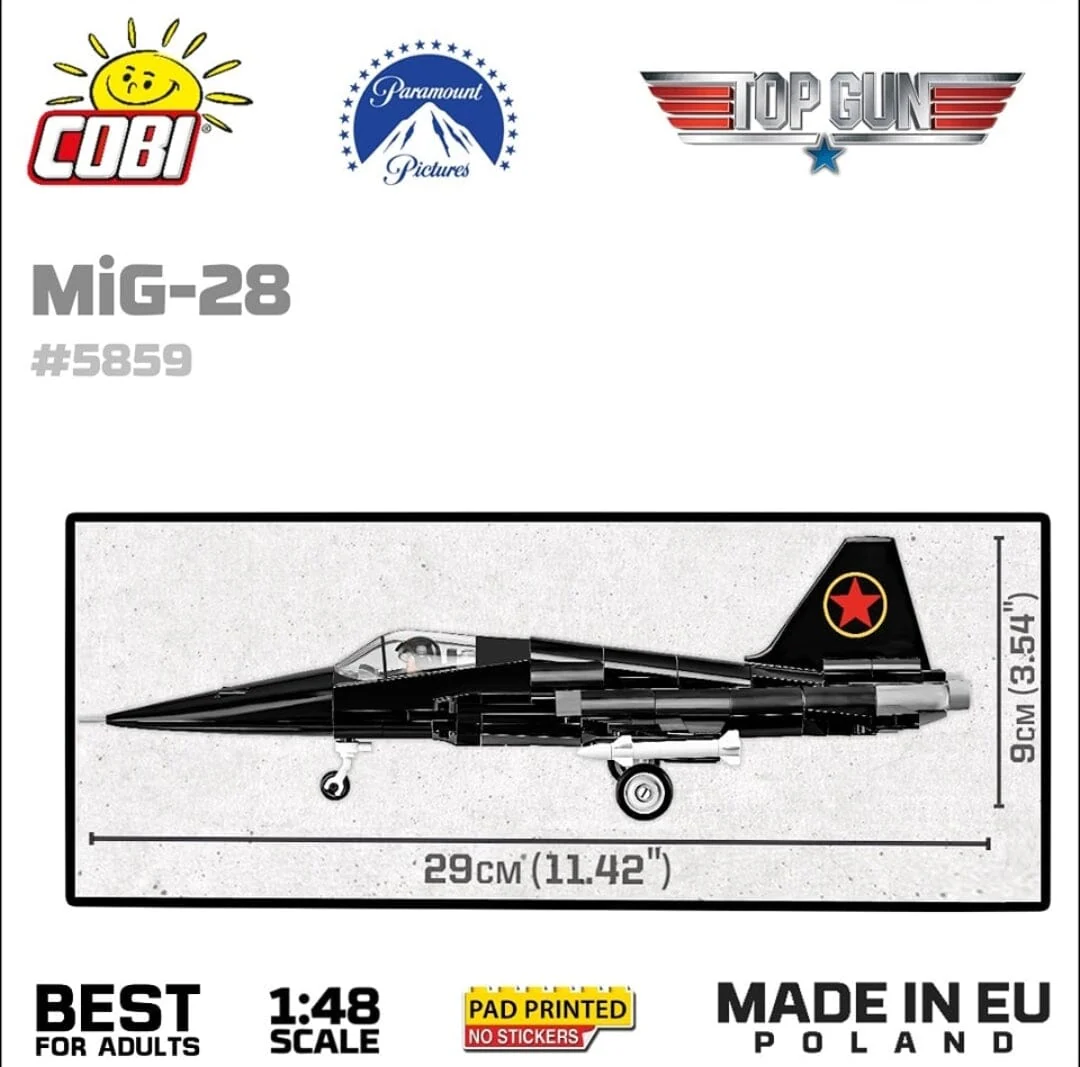 Top Gun MIG-28 brick plane model - COBI 5859 - 332 bricks - Image 8