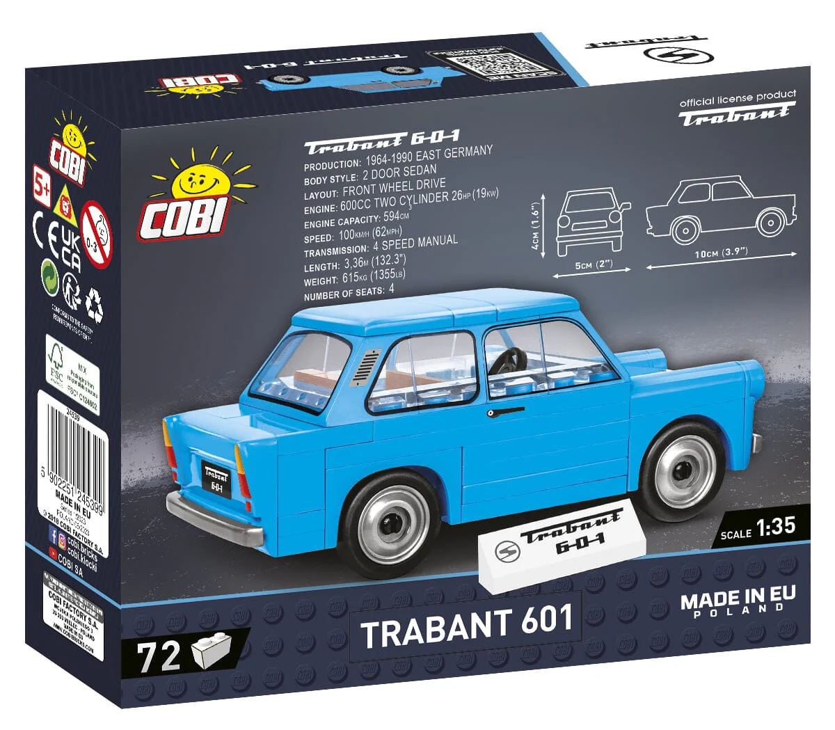 Trabant 601 brick model car - COBI 24539 - 72 bricks - Image 3