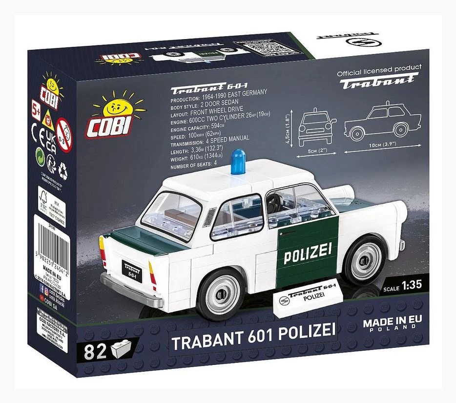 Trabant 601 Polizei brick model car - COBI 24541 - 82 bricks - Image 3