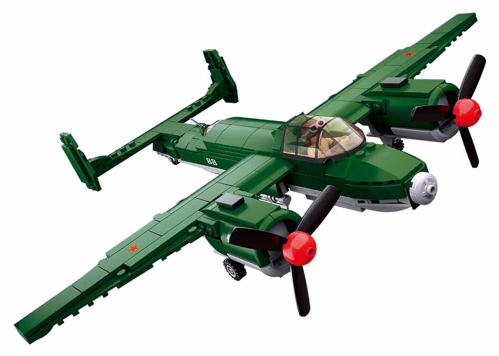 Tupolev TU-2 Bomber brick model plane - Sluban M38-B0688 - 311 bricks