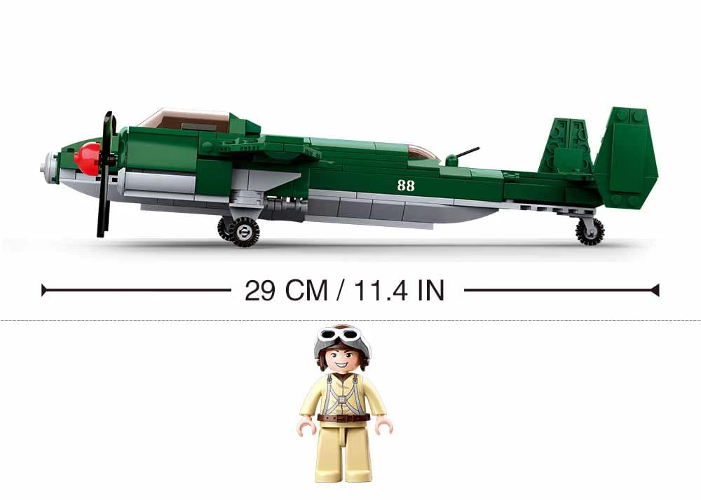 Tupolev TU-2 Bomber brick model plane - Sluban M38-B0688 - 311 bricks - Image 4