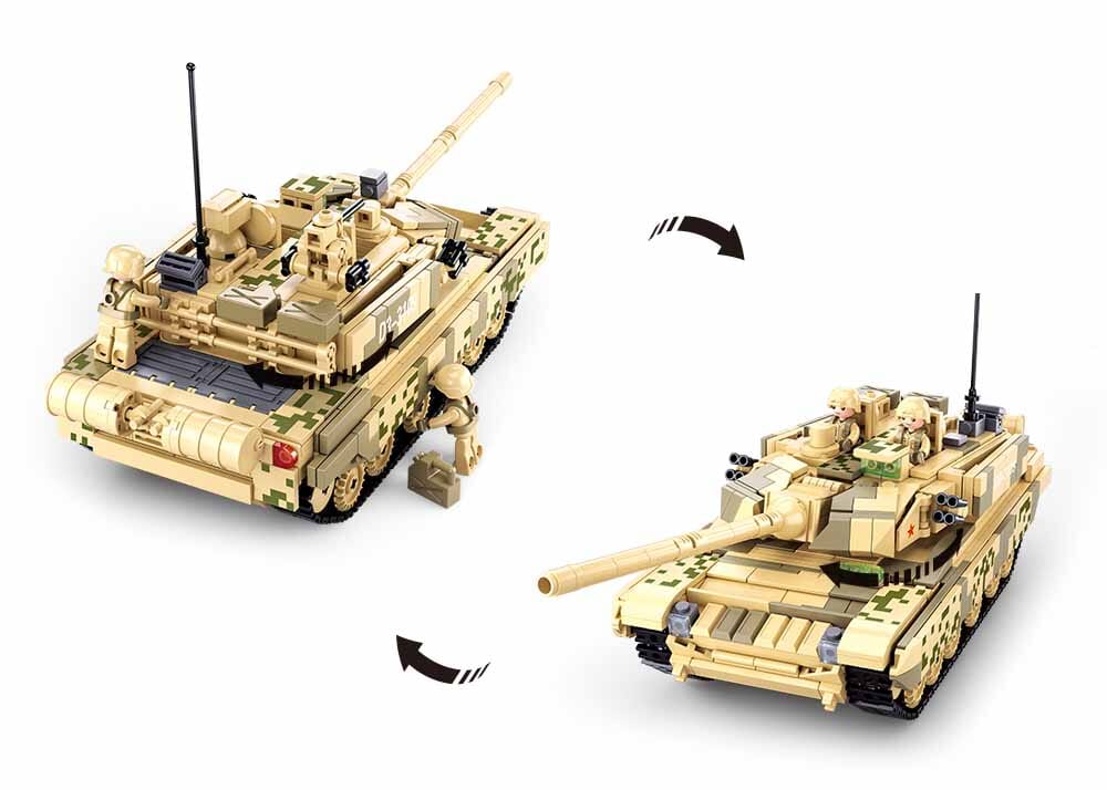 Type 99A brick tank model - Sluban M38-B0790 - 893 bricks - Image 3