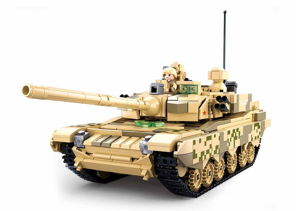 Type 99A brick tank model - Sluban M38-B0790 - 893 bricks - Image 5