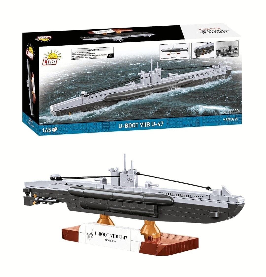 U-BOOT U-47 VIIB submarine brick model - COBI 4858 - 165 bricks - Image 2