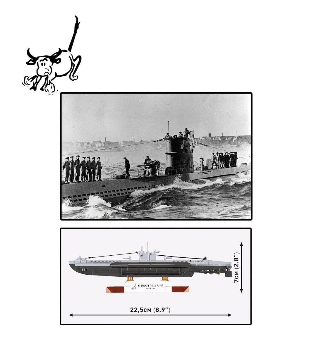 U-BOOT U-47 VIIB submarine brick model - COBI 4858 - 165 bricks - Image 4