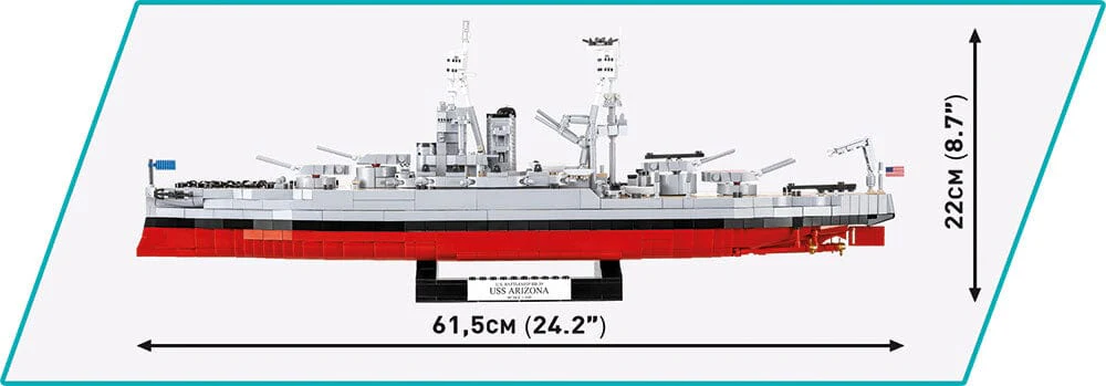 USS Arizona (BB-39) brick model battleship - COBI 4843 - 2046 bricks - Image 4