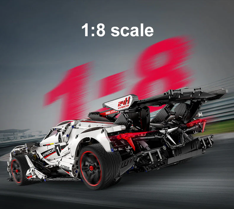 V12 Hyper Car RC brick model kit - CADA C61053W - 4449 bricks - Image 15