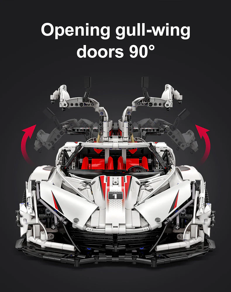 V12 Hyper Car RC brick model kit - CADA C61053W - 4449 bricks - Image 16
