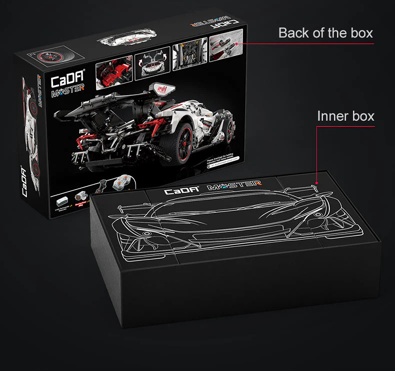 V12 Hyper Car RC brick model kit - CADA C61053W - 4449 bricks - Image 26