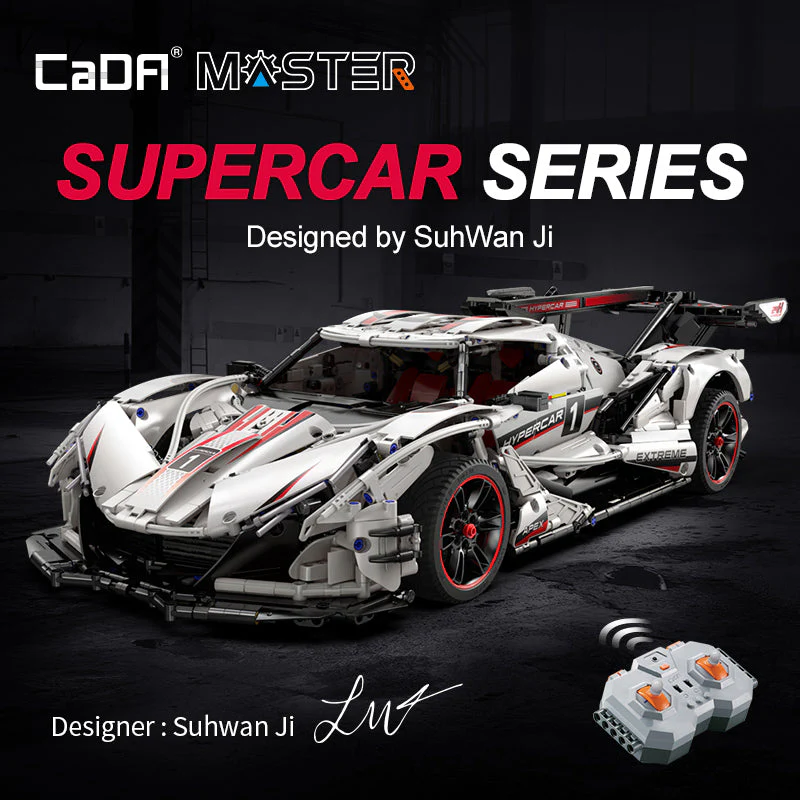 V12 Hyper Car RC brick model kit - CADA C61053W - 4449 bricks - Image 7