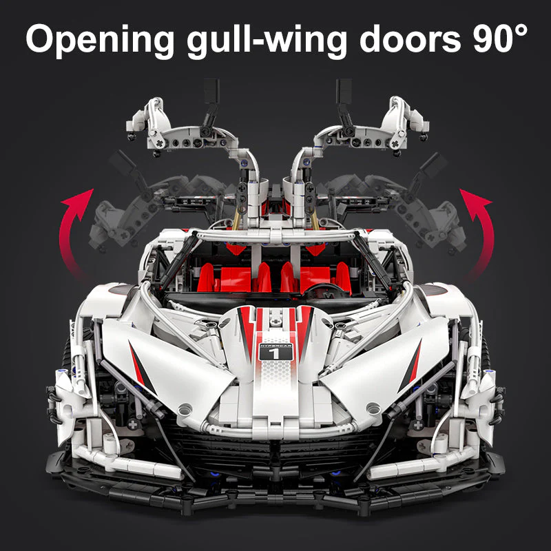 V12 Hyper Car RC brick model kit - CADA C61053W - 4449 bricks - Image 9