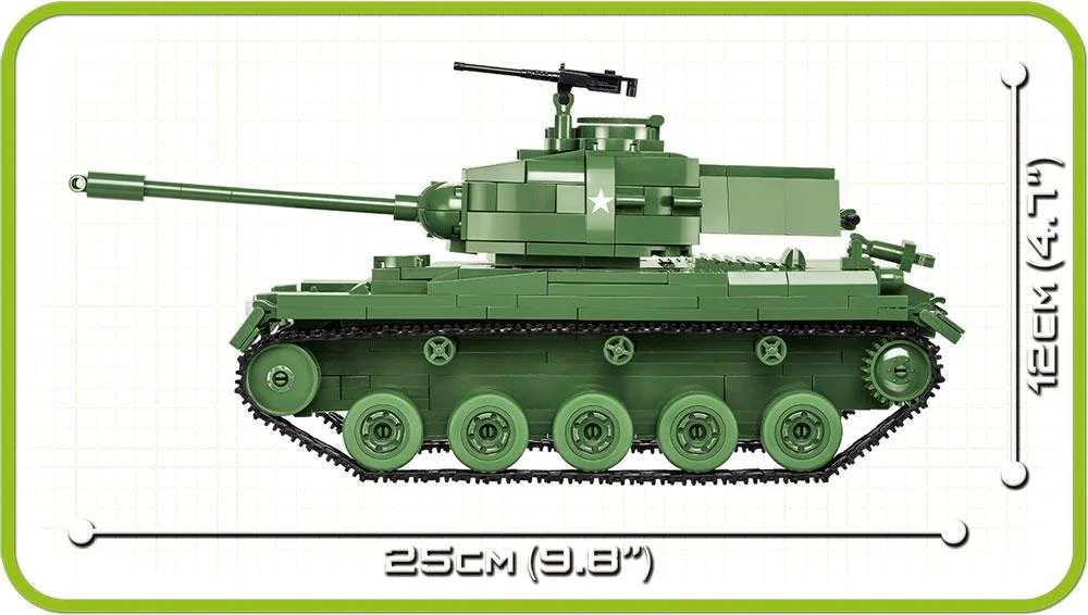 M41A3 Walker Bulldog tank brick model - COBI 2239 - 625 bricks - Image 7