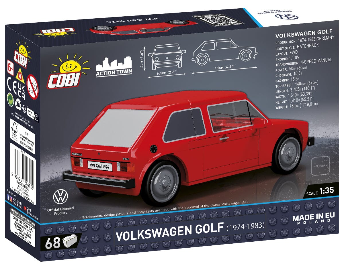 Volkswagen Golf car brick model (1974) - COBI 24613 - 68 bricks - Image 3