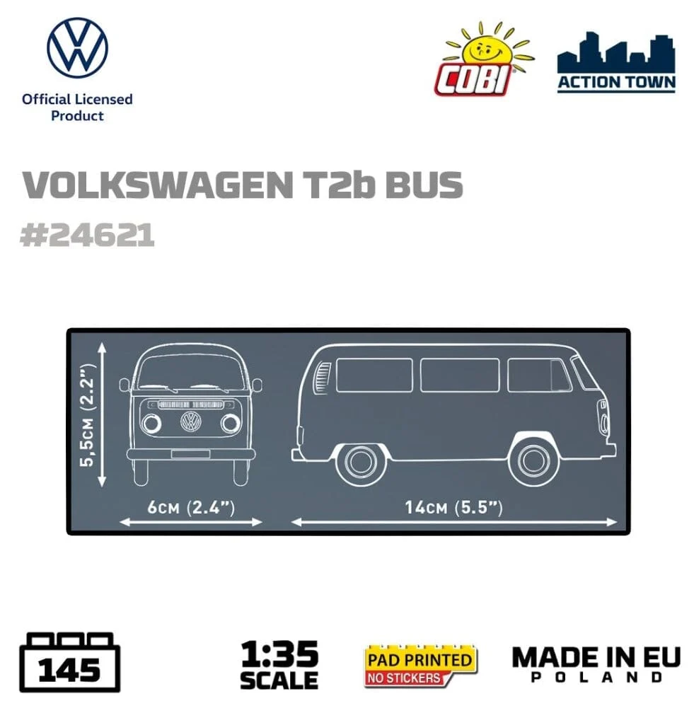 Volkswagen T2b bus brick model - COBI 24621 - 145 bricks - Image 4