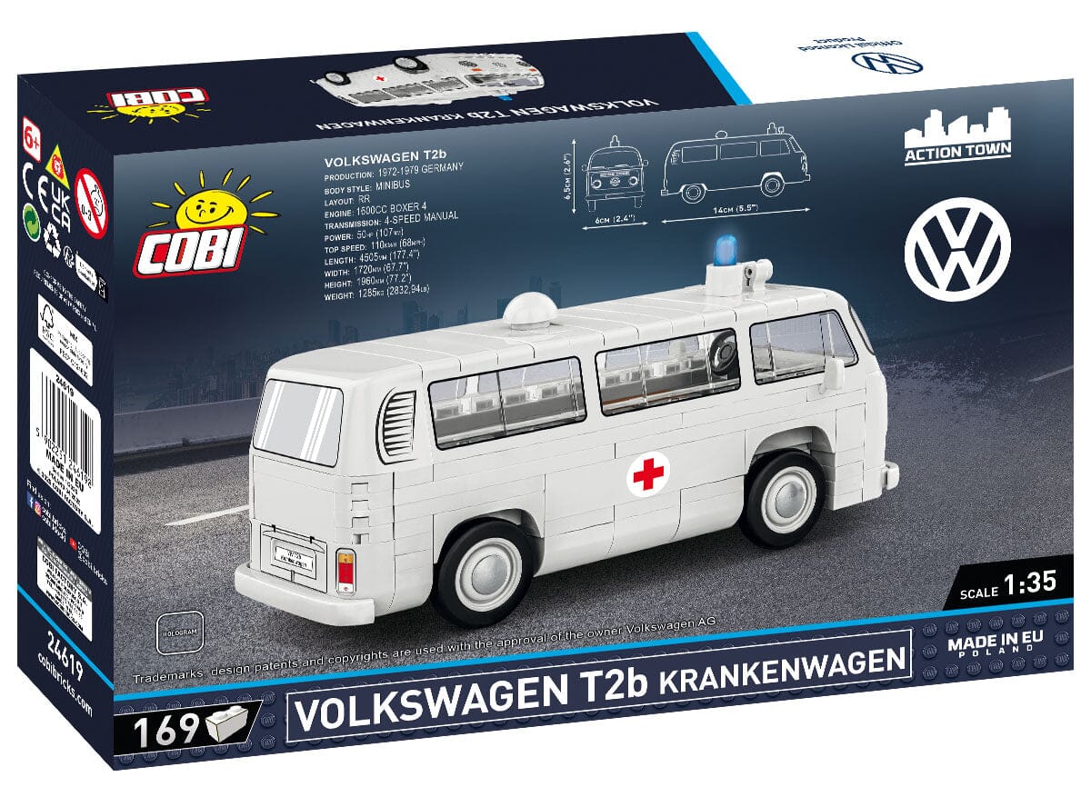 Volkswagen T2b Krankenwagen bus brick model - COBI 24619 - 169 bricks - Image 3