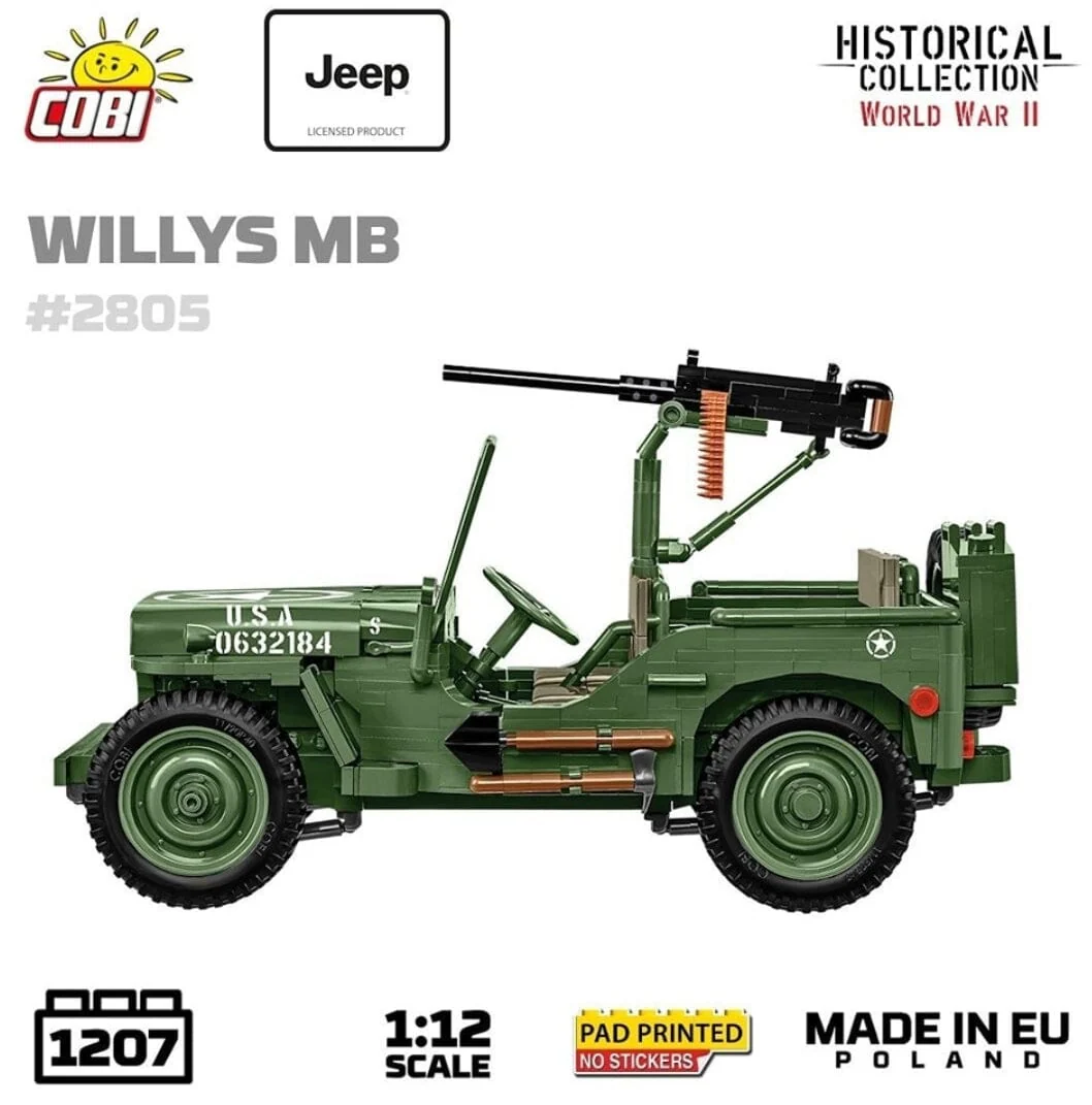 Willys MB brick model Jeep - COBI 2805 - 1207 brick Jeep model - Image 11