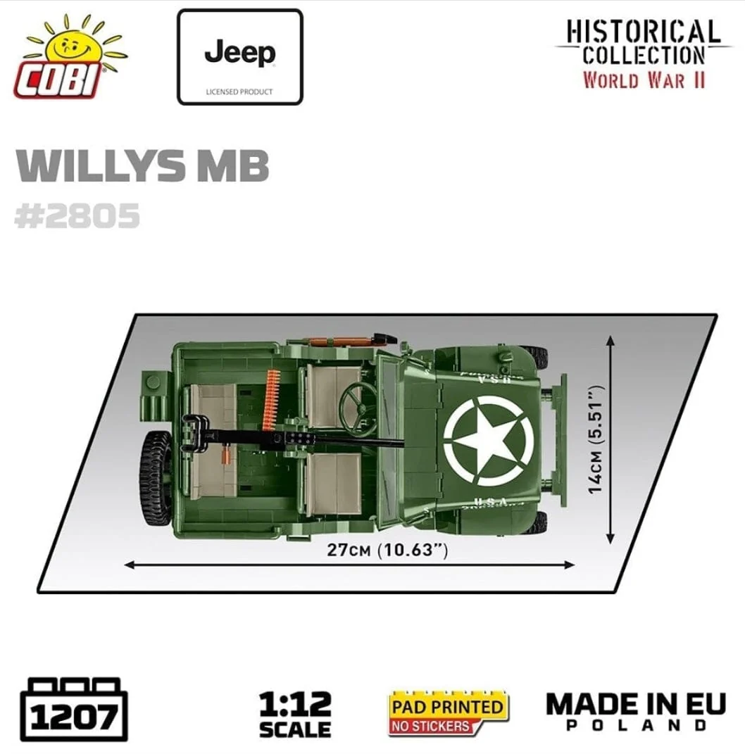 Willys MB brick model Jeep - COBI 2805 - 1207 brick Jeep model - Image 6