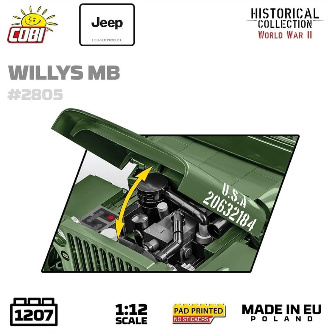 Willys MB brick model Jeep - COBI 2805 - 1207 brick Jeep model - Image 8