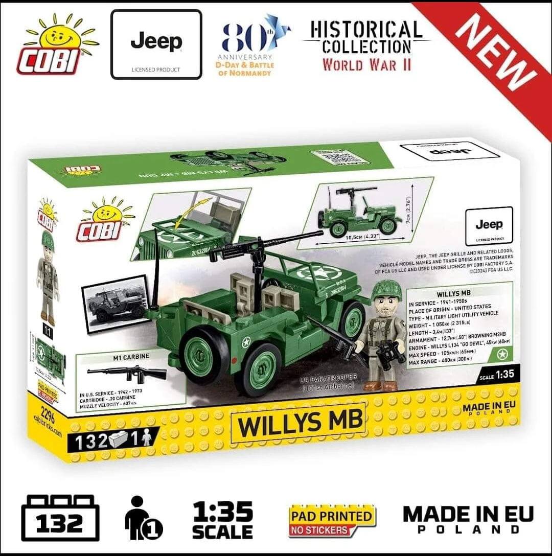 Willys MB & M2 Gun - COBI 2296 - 132 bricks - Image 2