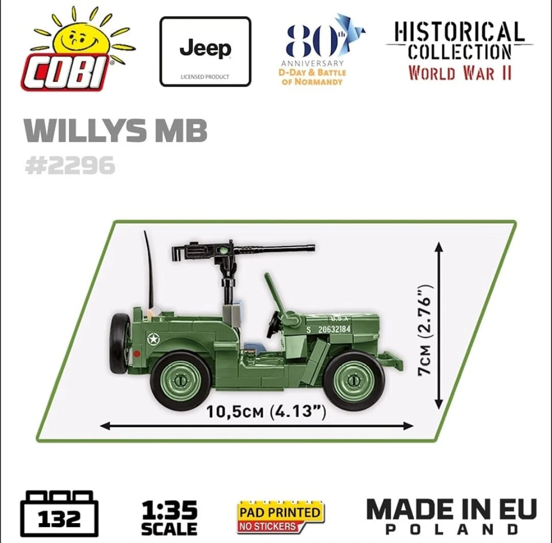 Willys MB & M2 Gun - COBI 2296 - 132 bricks - Image 4