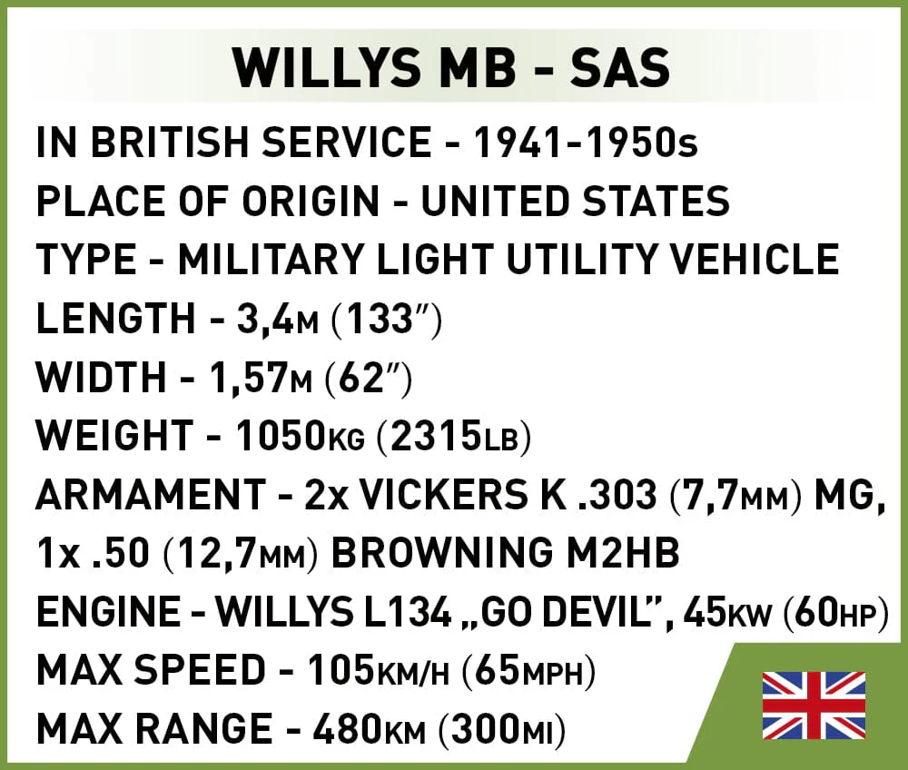 Willys MB SAS brick model - COBI 2298 - 180 bricks - Image 7