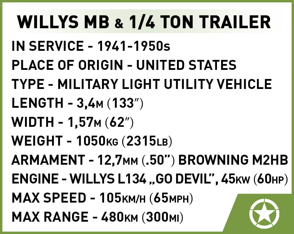 Willys MB & trailer - COBI 3132 - 200 bricks - Image 9