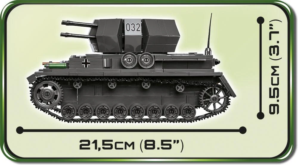 Flakpanzer IV Wirbelwind  brick tank model - COBI 2548 - 590 bricks - Image 6
